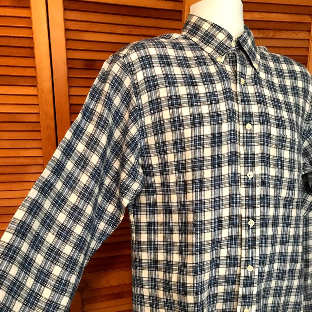 BROOKS BROS. 346 SZ SM LS LINEN DRESS SHIRT
